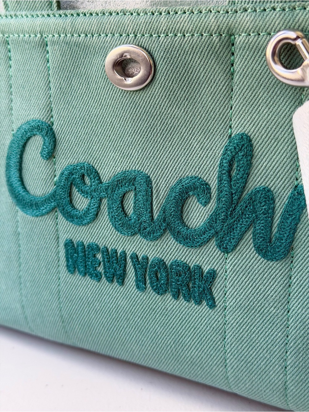 Coach Denim Cargo Tote 26 in Ivy - Picture 11 of 11